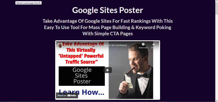 Google Sites Poster Reviews | ‘Mass Page Building’ Traffic System