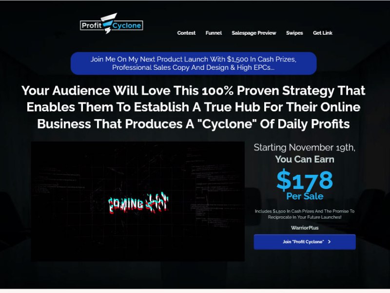 Profit Cyclone Review -Easy Daily Commissions , Bonuses demo