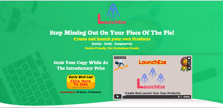LauncheEze Reviews| OTOs and Bonuses | Creating and launching your own products Easy